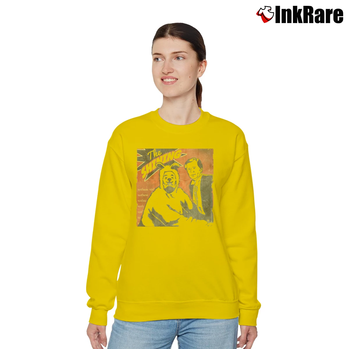 Women’s Vintage The Shining Bear Relaxed Sweatshirt in yellow | Soft, Laid-Back Vibe