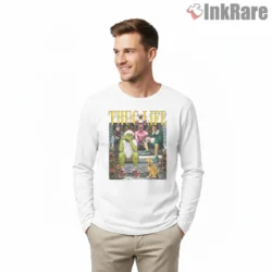 Vintage Thug Life Christmas Movie Couch Squad Shirt on white long sleeve shirt for men graphic tee