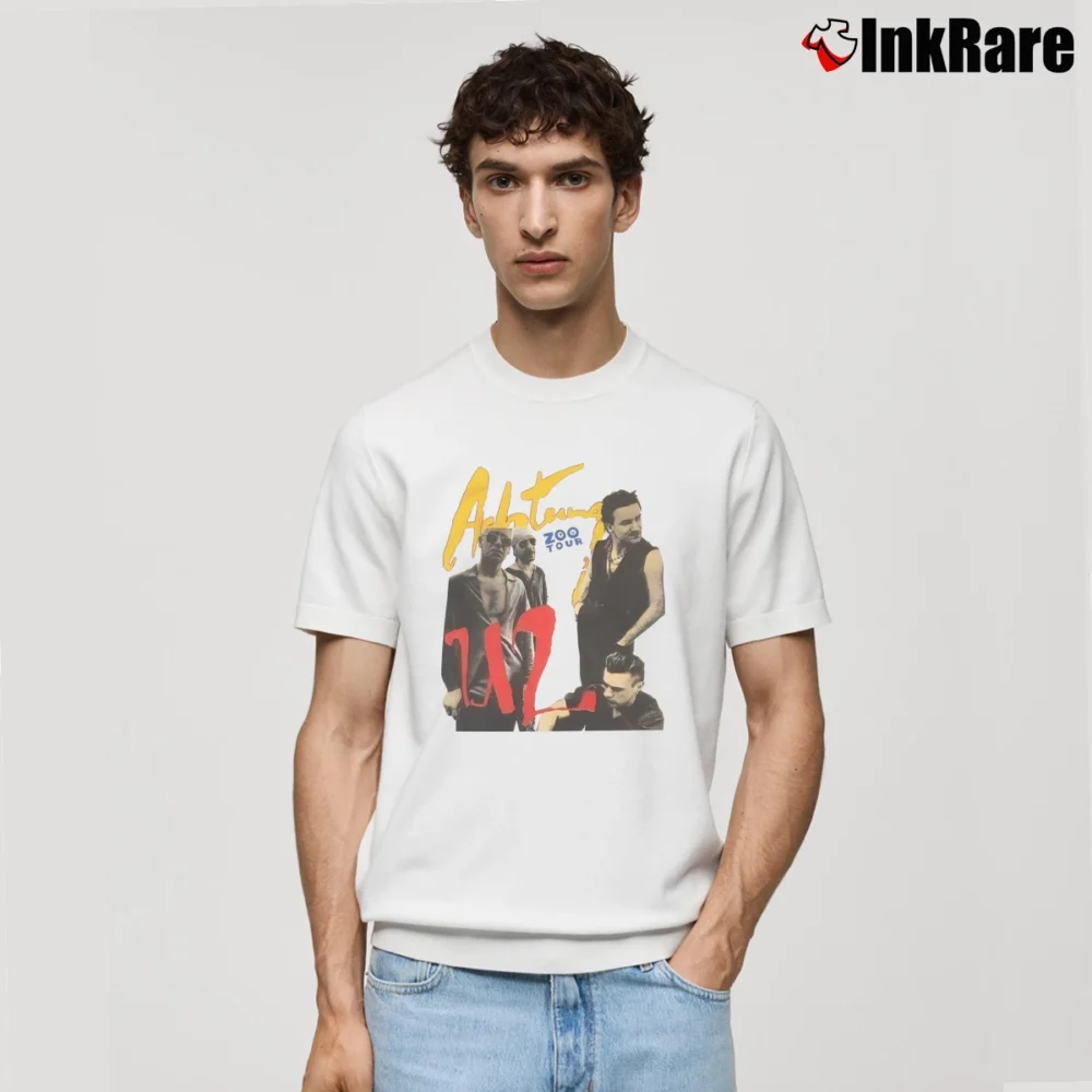 Men’s Vintage U2 Achtung Baby Tour Classic T-Shirt in white | Soft, Breathable Everyday Wear