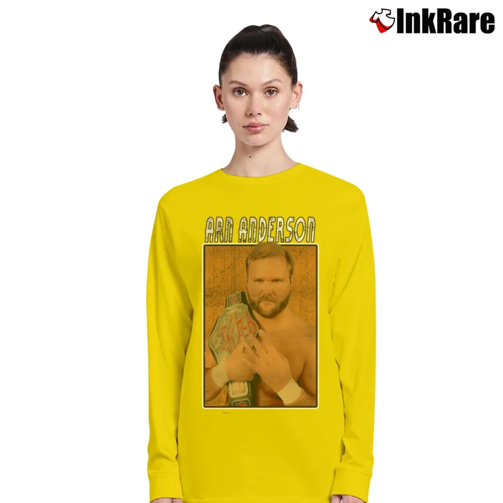 Women’s Vintage WWE Arn Anderson for Wrestling Fans Long-Sleeve Top in yellow | Sleek, Versatile, All-Season