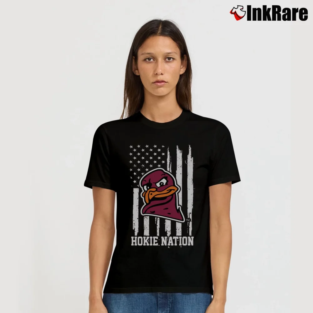 Women’s Virginia Tech Hokies Hokie Nation Flag Signature T-Shirt in black | Soft, Flattering Fit