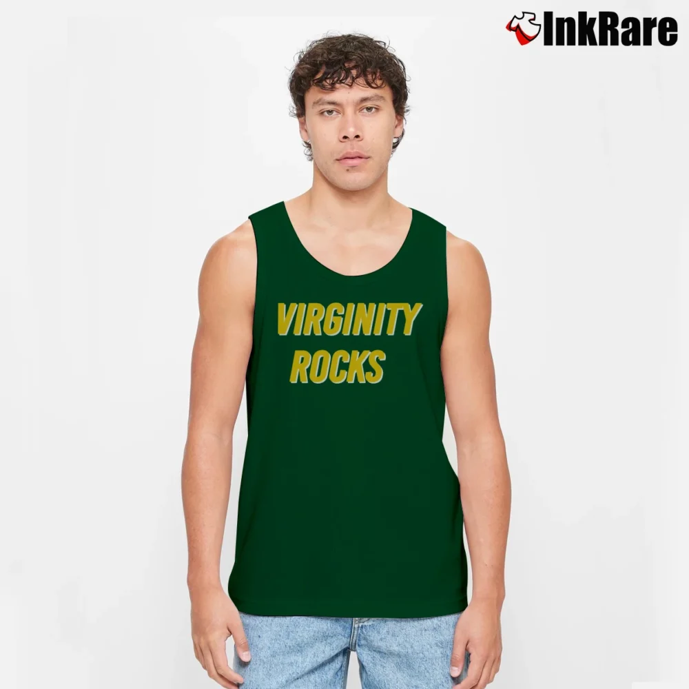 Men’s Virginity Rocks Tank Top in forest green | Breathable, Active-Friendly Design