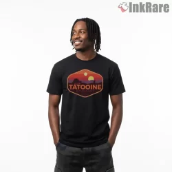 Visit Tatooine Retro National Park Shirt on black short sleeve shirt for men graphic tee