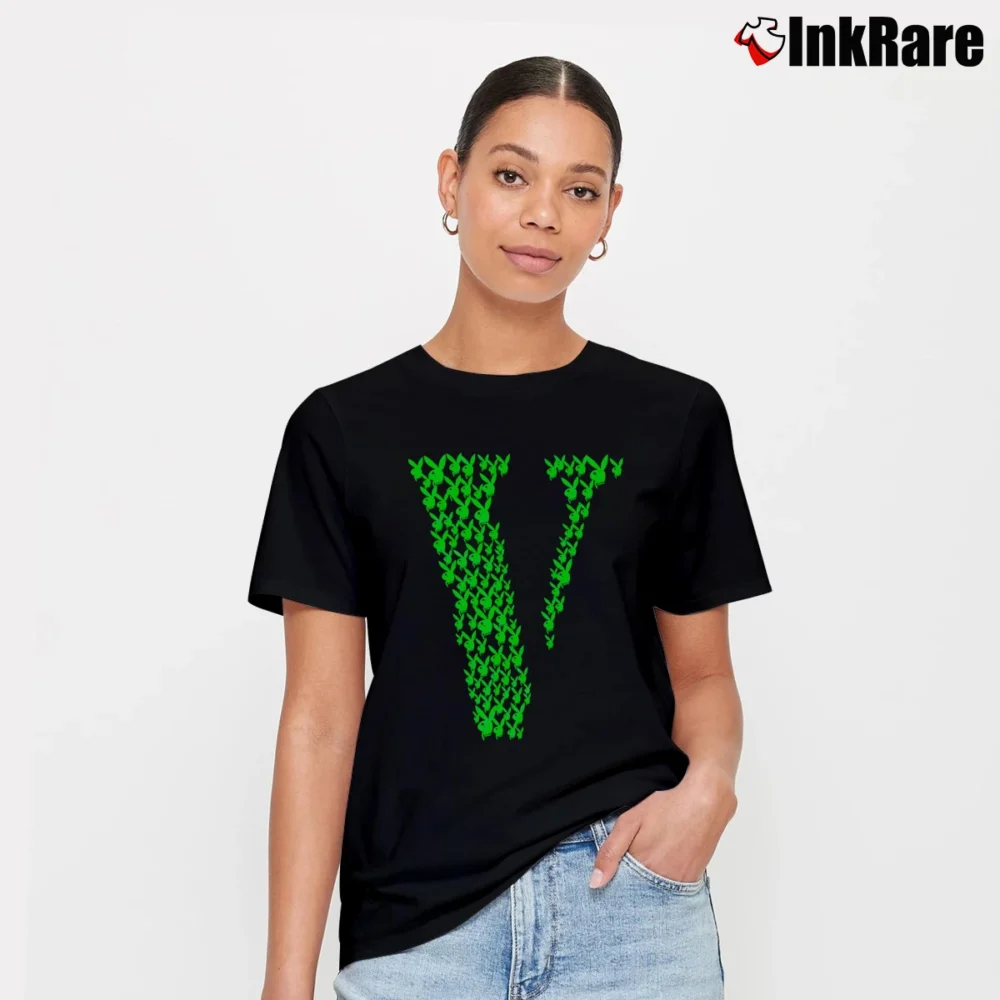 Women’s Vlone Playboi Carti Green Streetwear Signature T-Shirt in black | Soft, Flattering Fit
