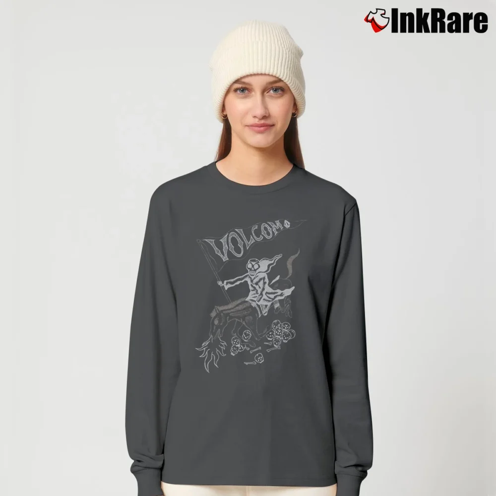 Women’s Volcom Waves Graphic Long-Sleeve Top in charcoal | Sleek, Versatile, All-Season