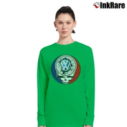 Women’s Volkswagen Grateful Dead Steal Your Face for Rock Fans Long-Sleeve Top in irish green | Sleek, Versatile, All-Season