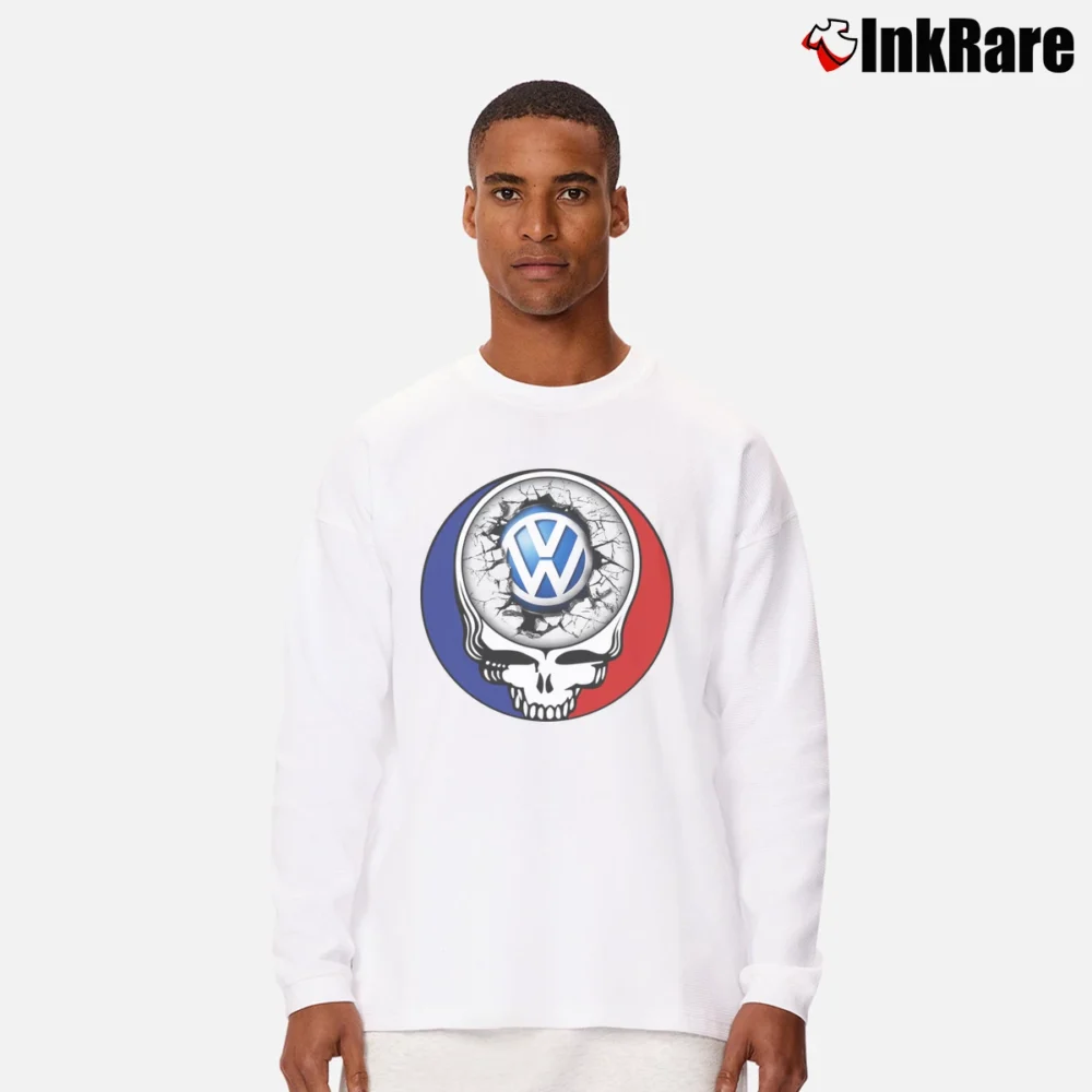 Men’s Volkswagen Grateful Dead Steal Your Face for Rock Fans Long-Sleeve Shirt in white | Sleek, Lightweight, Year-Round Wear