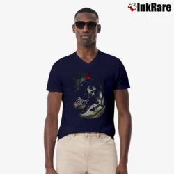 Men’s Voodoo Queen Witchcraft Style V-Neck Tee in navy | Sharp, Breathable, Everyday Staple