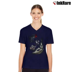 Women’s Voodoo Queen Witchcraft Style V-Neck Tee in navy | Chic Neckline, Soft Texture