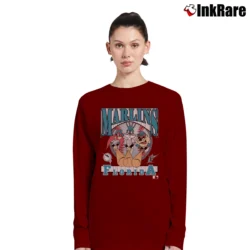 Women’s VTG 1993 Florida Marlins Looney Tunes Bugs Taz Yosemite Long-Sleeve Top in maroon | Sleek, Versatile, All-Season