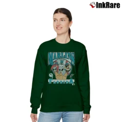 Women’s VTG 1993 Florida Marlins Looney Tunes Bugs Taz Yosemite Relaxed Sweatshirt in forest green | Soft, Laid-Back Vibe