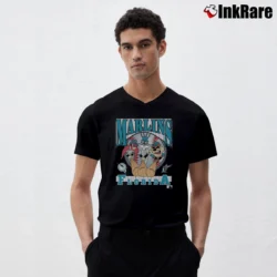 Men’s VTG 1993 Florida Marlins Looney Tunes Bugs Taz Yosemite V-Neck Tee in black | Sharp, Breathable, Everyday Staple