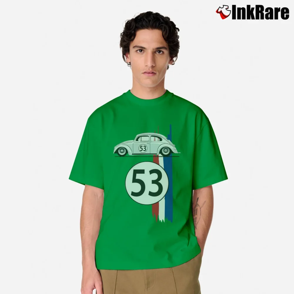Men’s Vw Beetle Herbie Classic Car Graphic Classic T-Shirt in irish green | Soft, Breathable Everyday Wear