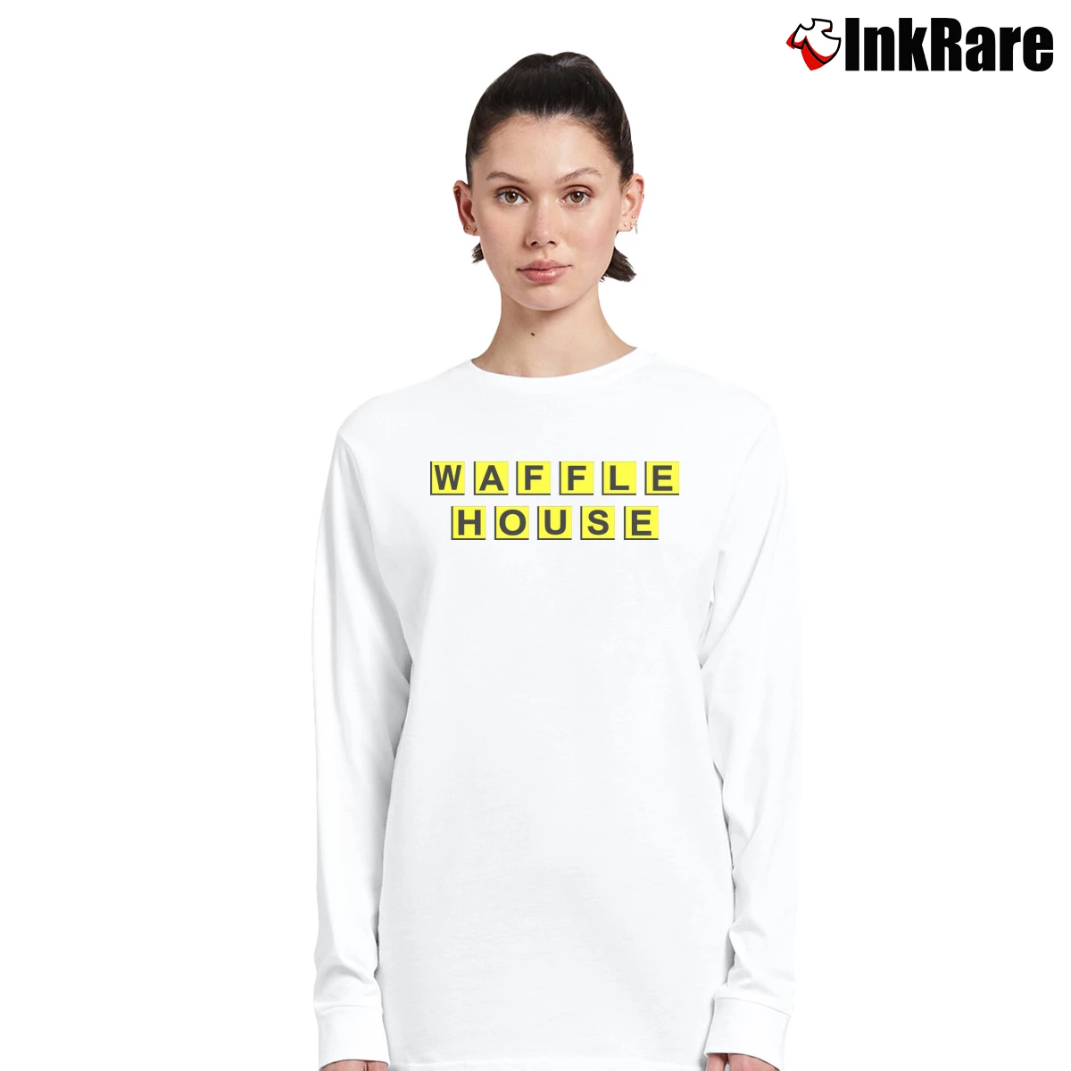 Waffle House Logo Women’s Long-Sleeve Top in white – Effortless Layer Women’s Waffle House Logo Long-Sleeve Top in white | Sleek, Versatile, All-Season
