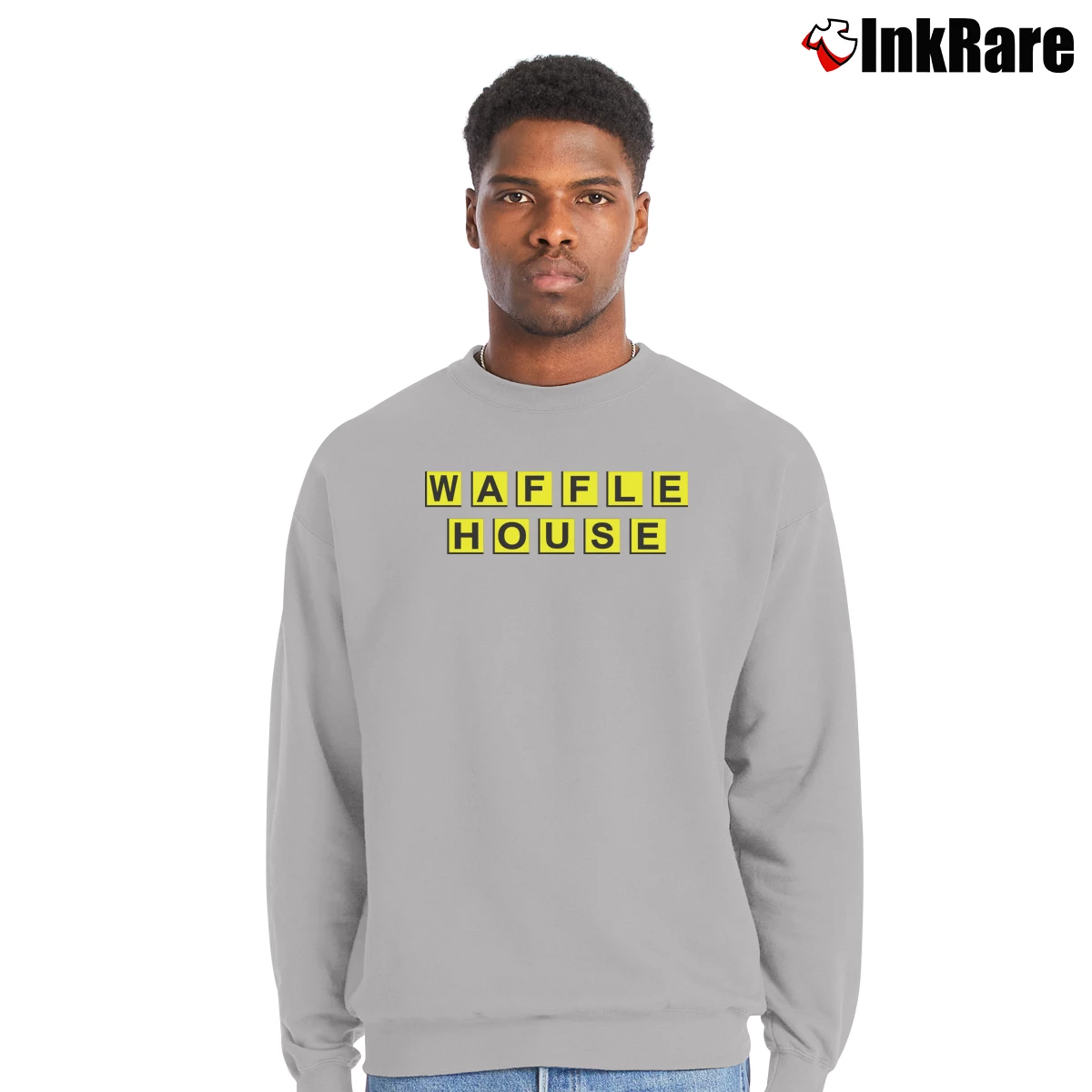 Waffle House Logo Men’s Crewneck Sweatshirt in sport grey – Soft & Durable Men’s Waffle House Logo Crewneck Sweatshirt in sport grey | Cozy Fabric, Clean Style