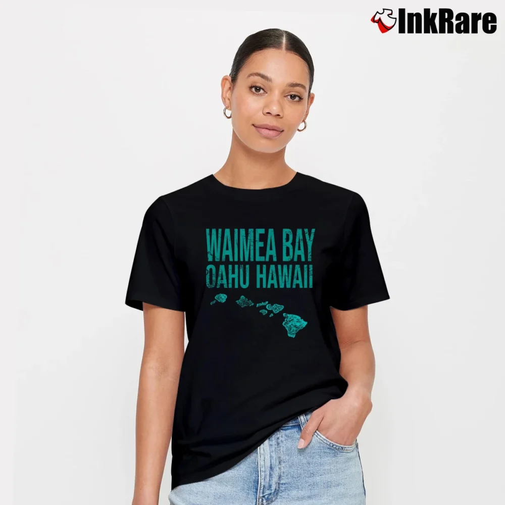 Women’s Waimea Bay North Shore Oahu Hawaiian Surf Signature T-Shirt in black | Soft, Flattering Fit