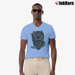 Men’s Wakanda Marvel Advanced Technology And Fashion V-Neck Tee in light blue | Sharp, Breathable, Everyday Staple