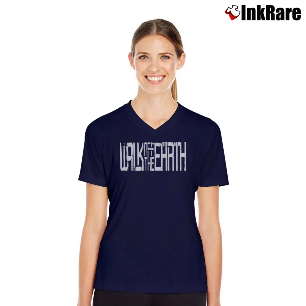 Women’s Walk Off The Earth Rock V-Neck Tee in navy | Chic Neckline, Soft Texture