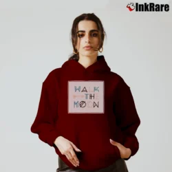 Women’s Walk The Moon Arrow Logo Cozy Hoodie in maroon | Warm, Structured, Stylish