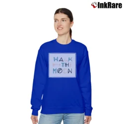 Women’s Walk The Moon Arrow Logo Relaxed Sweatshirt in royal blue | Soft, Laid-Back Vibe