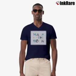 Men’s Walk The Moon Arrow Logo V-Neck Tee in navy | Sharp, Breathable, Everyday Staple