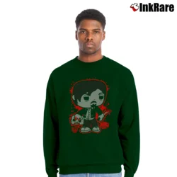 Men’s Walking Dead Daryl Dixon Funko Crewneck Sweatshirt in forest green | Cozy Fabric, Clean Style