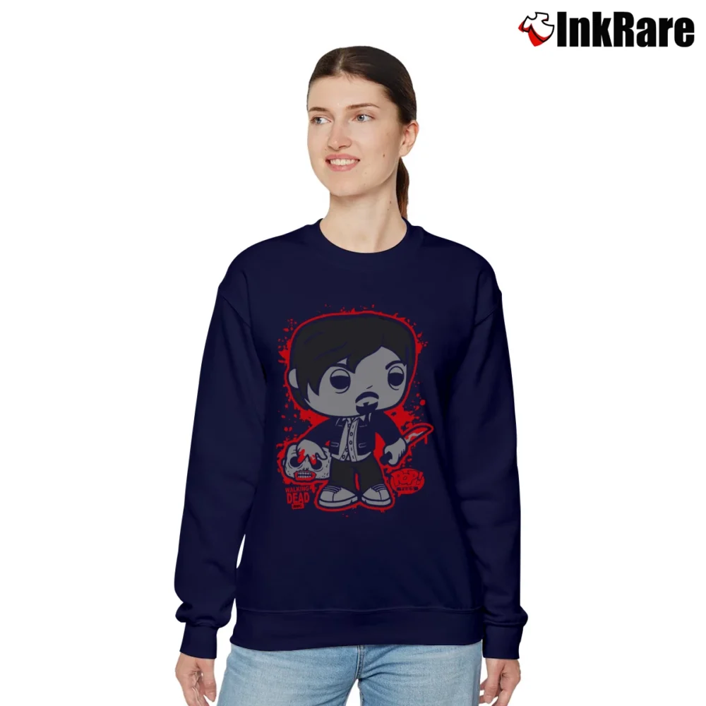 Women’s Walking Dead Daryl Dixon Funko Relaxed Sweatshirt in navy | Soft, Laid-Back Vibe
