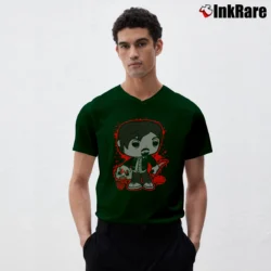 Men’s Walking Dead Daryl Dixon Funko V-Neck Tee in forest green | Sharp, Breathable, Everyday Staple