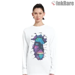 Wall Titan Glitch Pop Art Shirt on white long sleeve shirt for women graphic tee