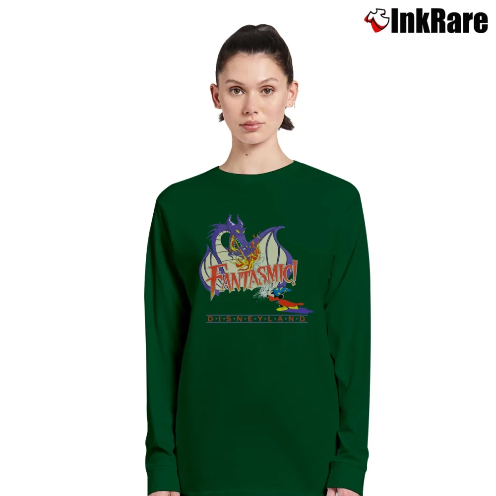 Women’s Walt Disney Fantasia Fantasmic Disney Mickey 90s Disneyland Long-Sleeve Top in forest green | Sleek, Versatile, All-Season
