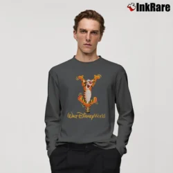Men’s Walt Disney Tiger Character Graphic Long-Sleeve Shirt in charcoal | Sleek, Lightweight, Year-Round Wear