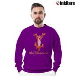 Men’s Walt Disney Tiger Character Graphic Crewneck Sweatshirt in purple | Cozy Fabric, Clean Style