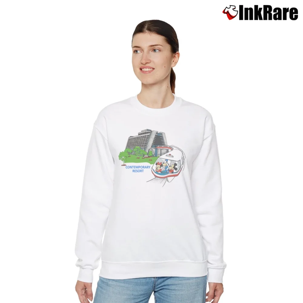 Women’s Walt Disney World Contemporary Resort Relaxed Sweatshirt in white | Soft, Laid-Back Vibe