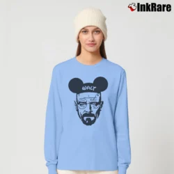 Women’s Walt With Mickey Ears Custom Color Long-Sleeve Top in light blue | Sleek, Versatile, All-Season