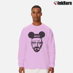 Men’s Walt With Mickey Ears Custom Color Long-Sleeve Shirt in light pink | Sleek, Lightweight, Year-Round Wear