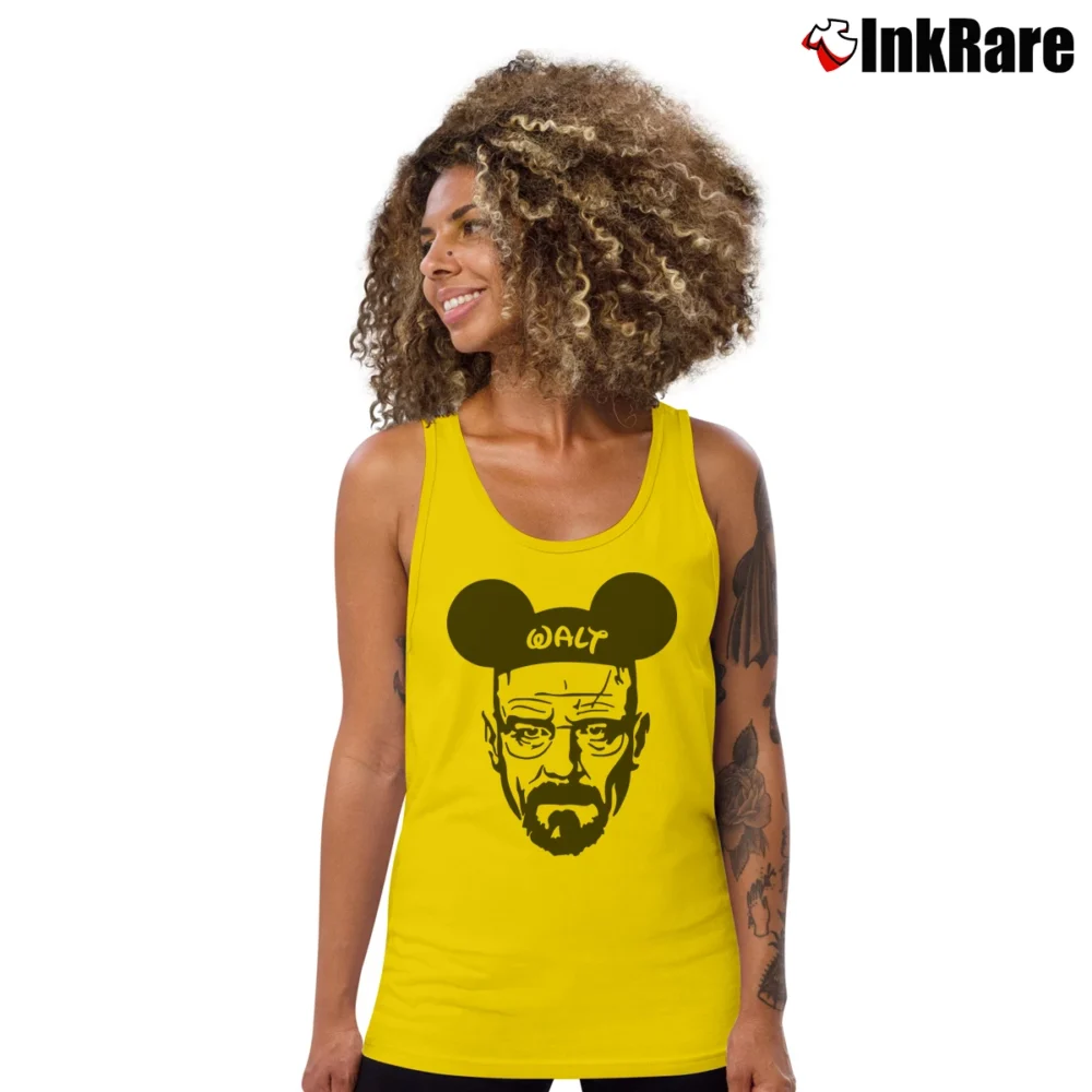 Women’s Walt With Mickey Ears Custom Color Tank Top in yellow | Lightweight, Movement-Friendly