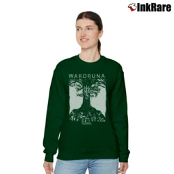 Women’s Wardruna Yggdrasil Mythic Symbol Relaxed Sweatshirt in forest green | Soft, Laid-Back Vibe