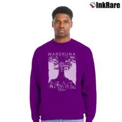 Men’s Wardruna Yggdrasil Mythic Symbol Crewneck Sweatshirt in purple | Cozy Fabric, Clean Style