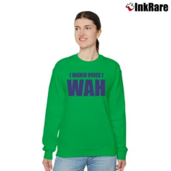 Women’s Wario Voice WAH Parody Relaxed Sweatshirt in irish green | Soft, Laid-Back Vibe