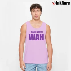 Men’s Wario Voice WAH Parody Tank Top in light pink | Breathable, Active-Friendly Design