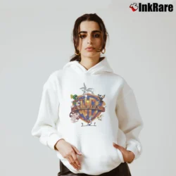 Women’s Warner Bros Looney Tunes Big Logo Cartoon Cozy Hoodie in white | Warm, Structured, Stylish