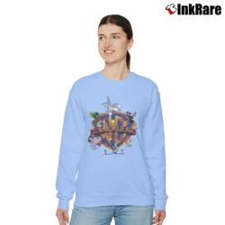 Women’s Warner Bros Looney Tunes Big Logo Cartoon Relaxed Sweatshirt in light blue | Soft, Laid-Back Vibe