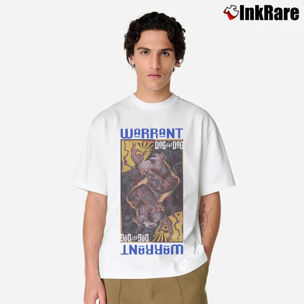 Men’s Warrant Dog Eat Dog 1992 Classic T-Shirt in white | Soft, Breathable Everyday Wear