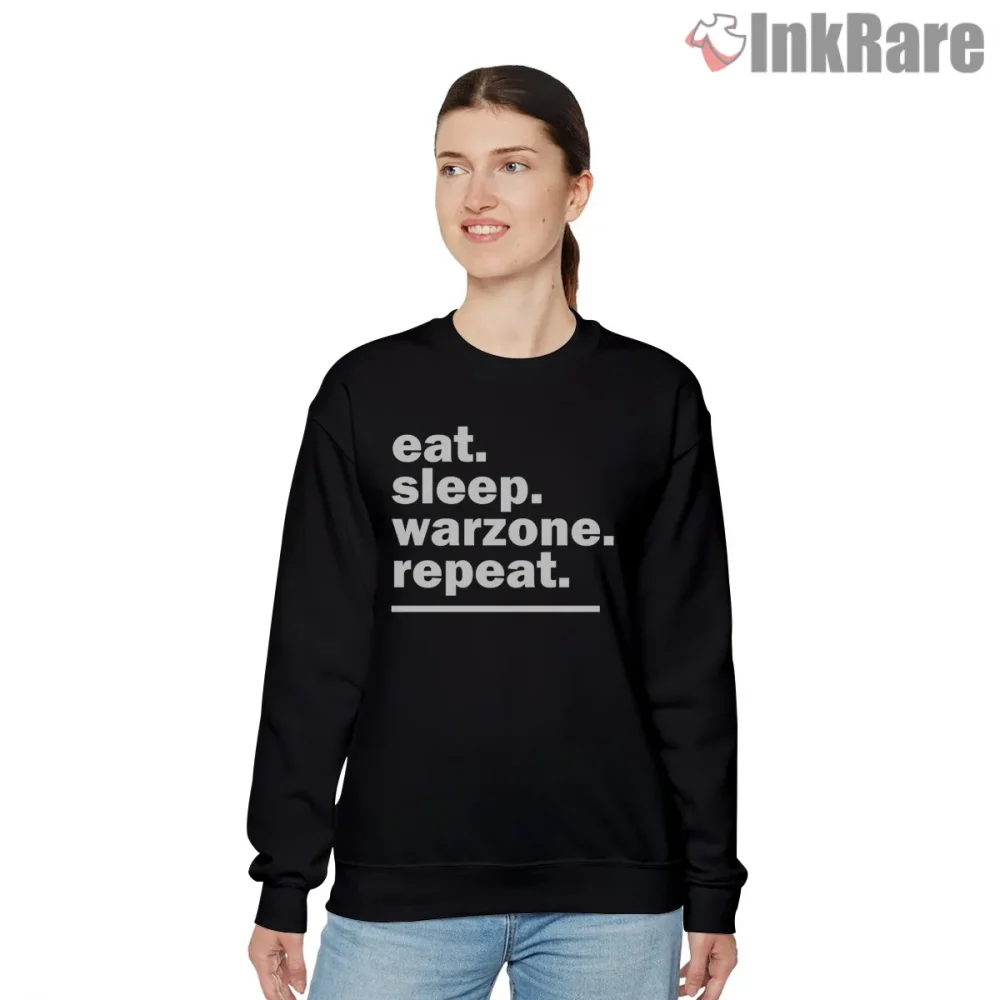 Warzone Eat Sleep Repeat Minimal Gamer Shirt on graphic shirt for women graphic tee