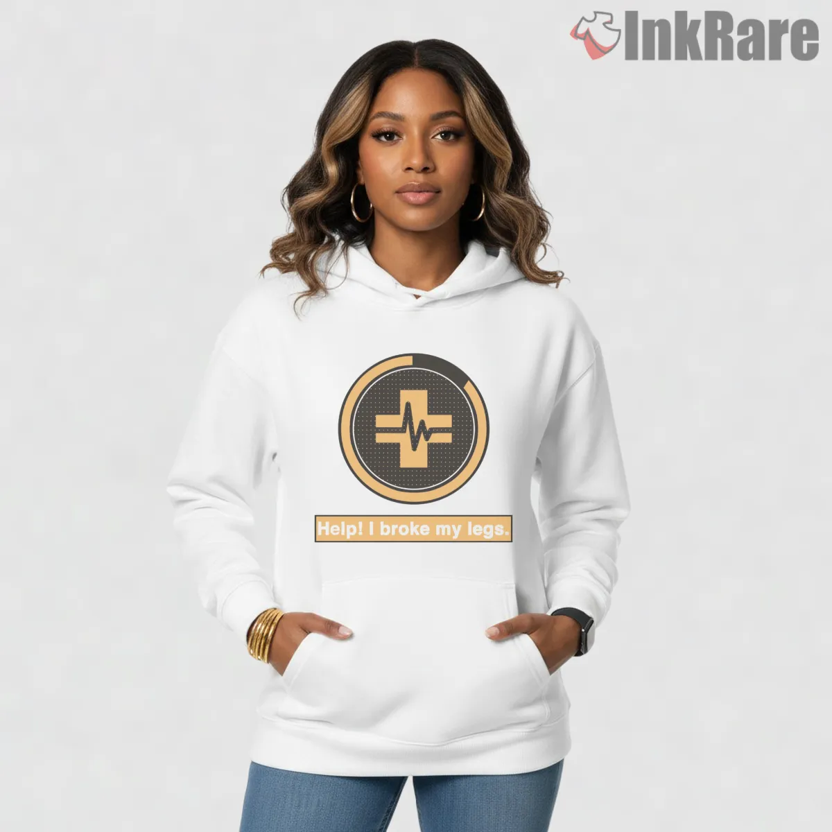 Warzone Parachute Fail Downed Player Humor Shirt on white hoodie for women graphic tee
