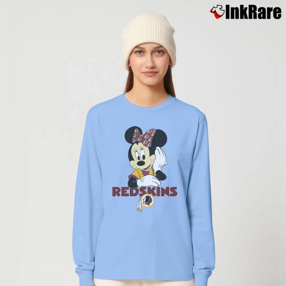 Women’s Washington Commanders Football Team Mimi Mouse Disney Long-Sleeve Top in light blue | Sleek, Versatile, All-Season
