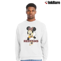 Men’s Washington Commanders Football Team Mimi Mouse Disney Crewneck Sweatshirt in white | Cozy Fabric, Clean Style