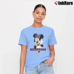 Women’s Washington Commanders Football Team Mimi Mouse Disney Signature T-Shirt in light blue | Soft, Flattering Fit