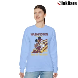 Women’s Washington Football Team Mickey Mouse Hail To The Skins Slogan Relaxed Sweatshirt in light blue | Soft, Laid-Back Vibe