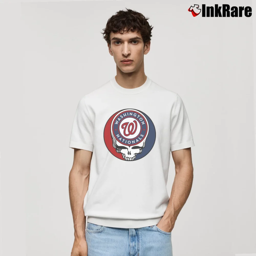 Men’s Washington Nationals Grateful Dead Steal Your Face Baseball Classic T-Shirt in white | Soft, Breathable Everyday Wear